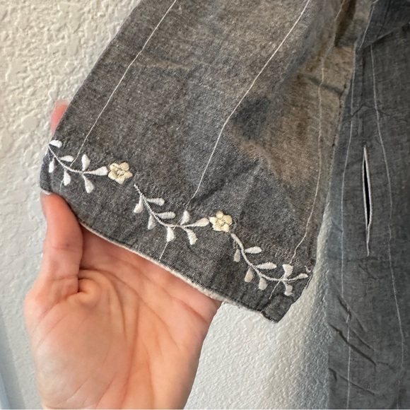 Handmade Maharaja Handcrafted 2-Piece Set Gray Embroidered Tunic & Pants Lounge - Picture 11 of 15